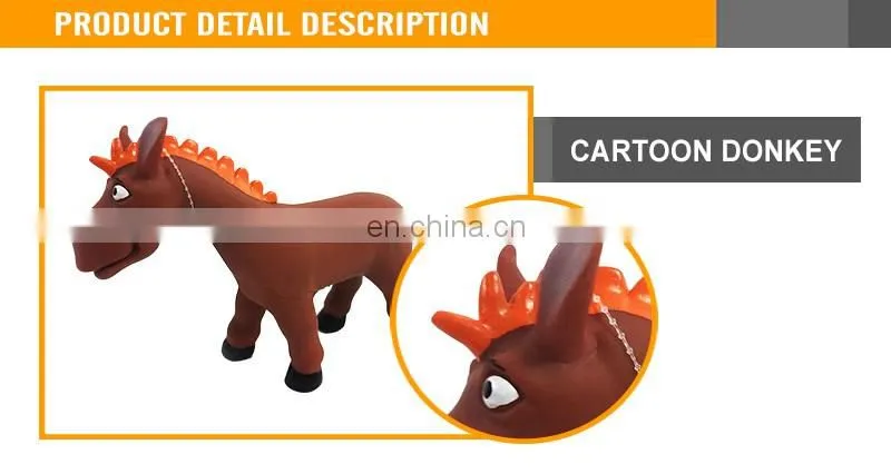 9 Inches Cartoon Donkey Evade Glue Animals Horse Toys