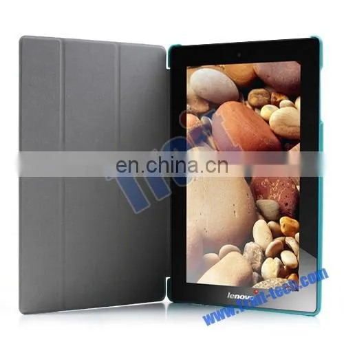 New Arrived Tri-fold Multi-angle Stand Flip Leather Case for Lenovo IdeaTab 10.1 S6000 WiFi Version,flip leather case for lenovo