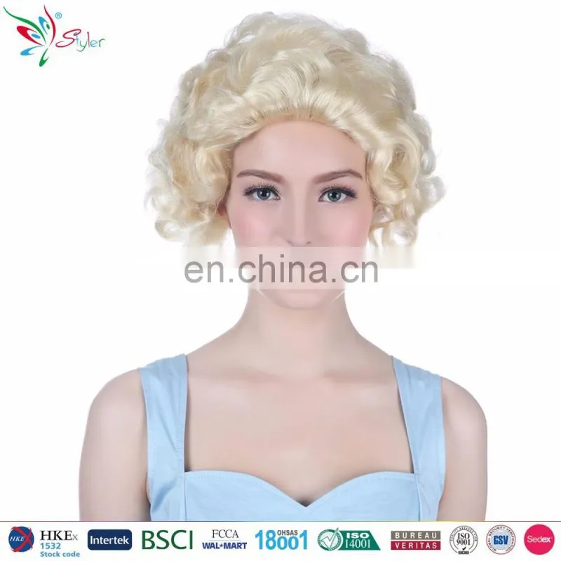 halloween carnival synthetic wigs fashion sexy blonde marilyn monroe wig