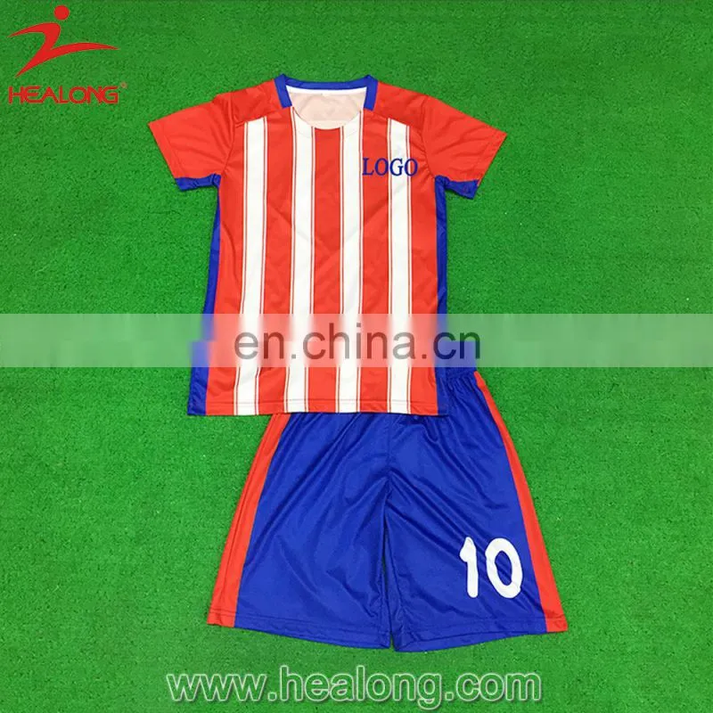 Healong Sportswear Customized Team Wholesale Euro 2016 New Team High Quality Red Soccer Uniforms