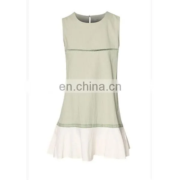 Wholesale women clothes Summer Sleeveless Dress With Layered Hem Women Dresses