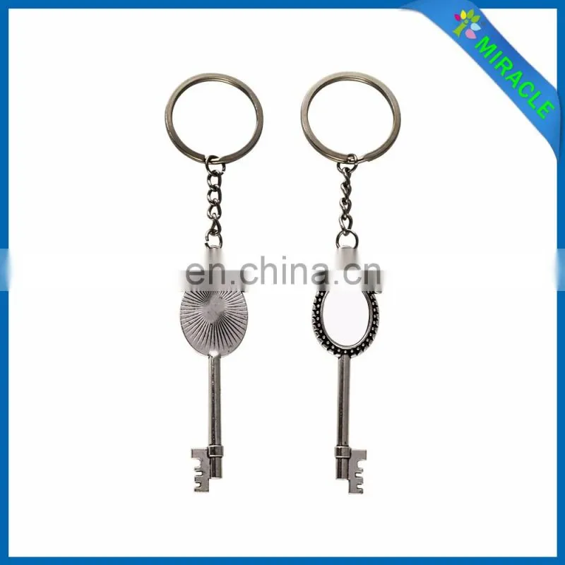 Sublimation Key Shaped roundl Metal Keychain