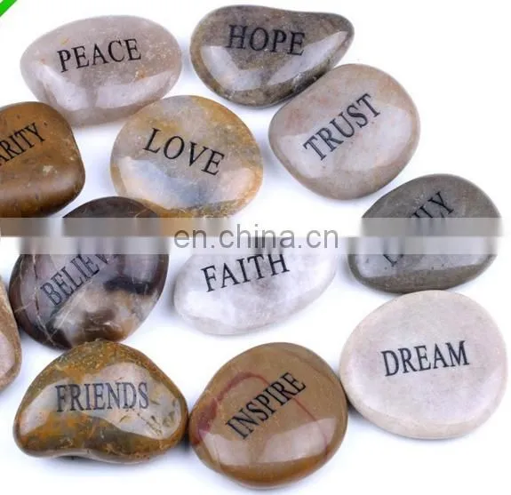 life tree Zodiac symbol engraved natural stone pendants charms logo label engraved pebbles cobblestone pendants charms hangers