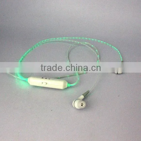 New arrival ! luminous earphone headset with remote control and mic