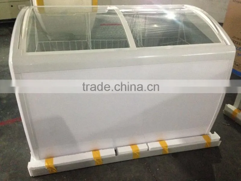 High quality chest freezer covers curved glass door