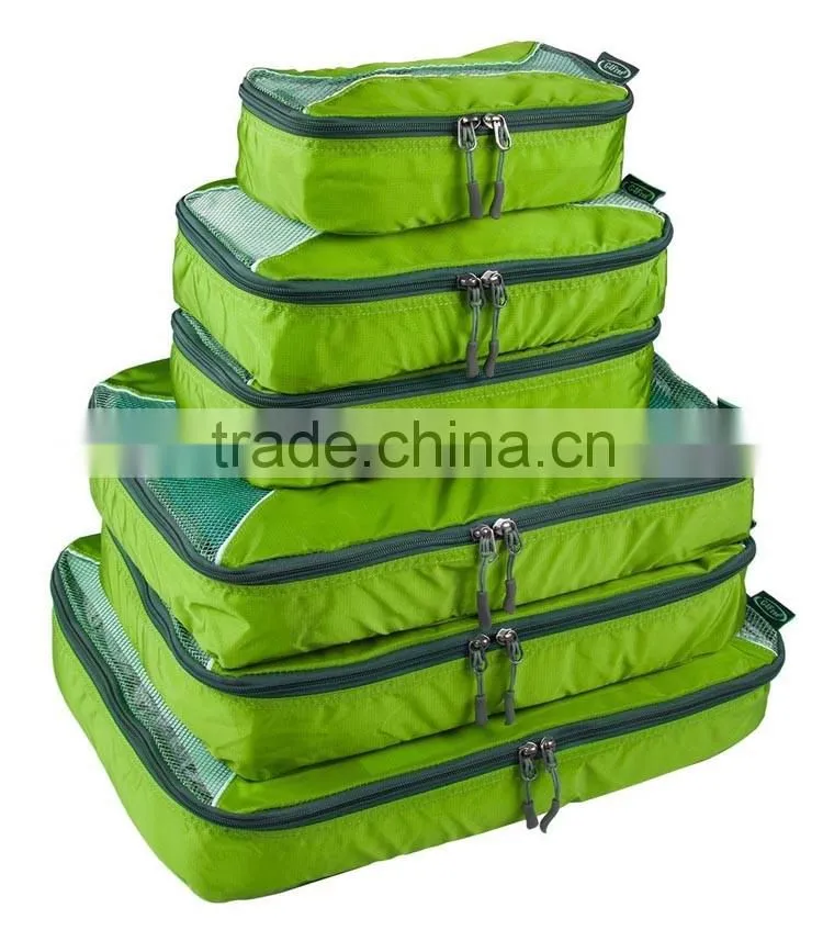 high quality Unisex 5 Piece Packing Cubes for travel,cheap wholesale green polyester travel packing cubes