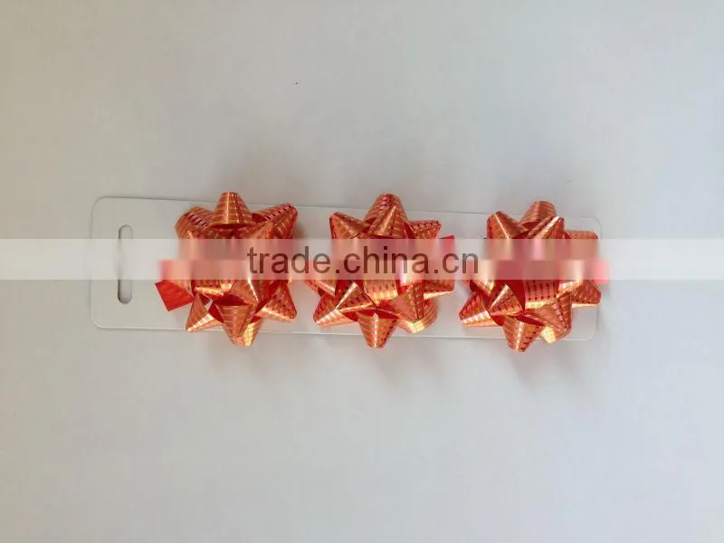 2015 Wholesale Christmas Decoration Star Bows with one pcs on paper card