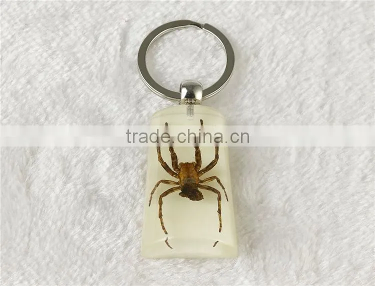 Promotional real black scorpion amber wholesale crystal key chain