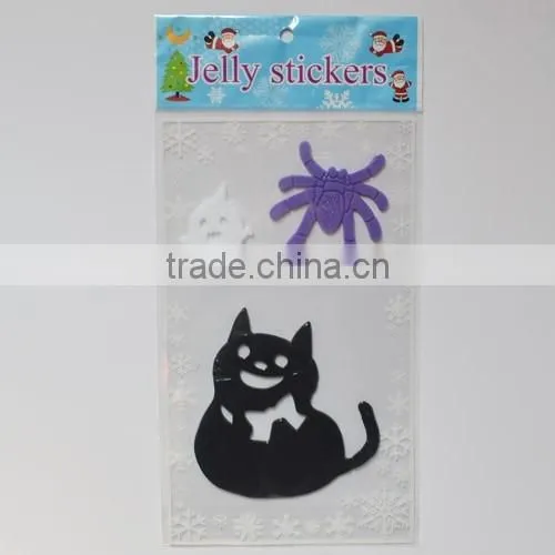 Funny halloween decoration jelly gel window sticker
