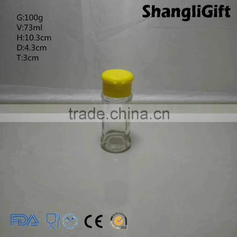 Wholesale Spice Glass Bottle For Pepper Jar Powder With Plastic Cap