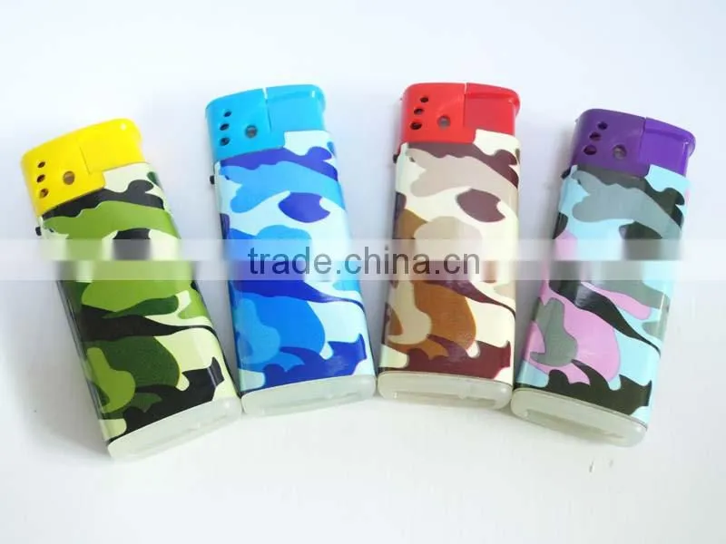 color army uniforms electronic gas charging windproof cigarette lighter