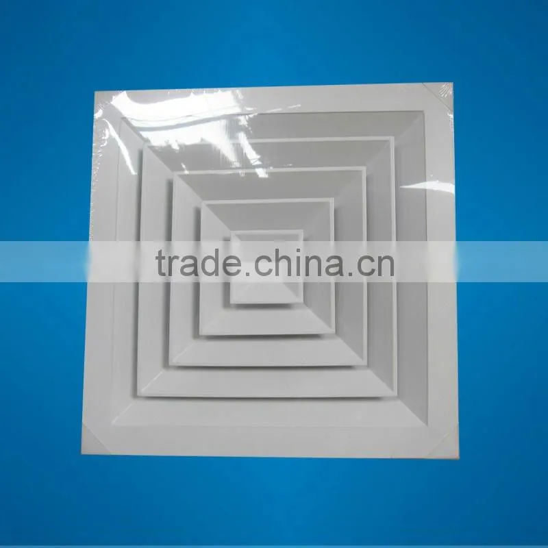 Aluminum 4-way air diffuser with damper