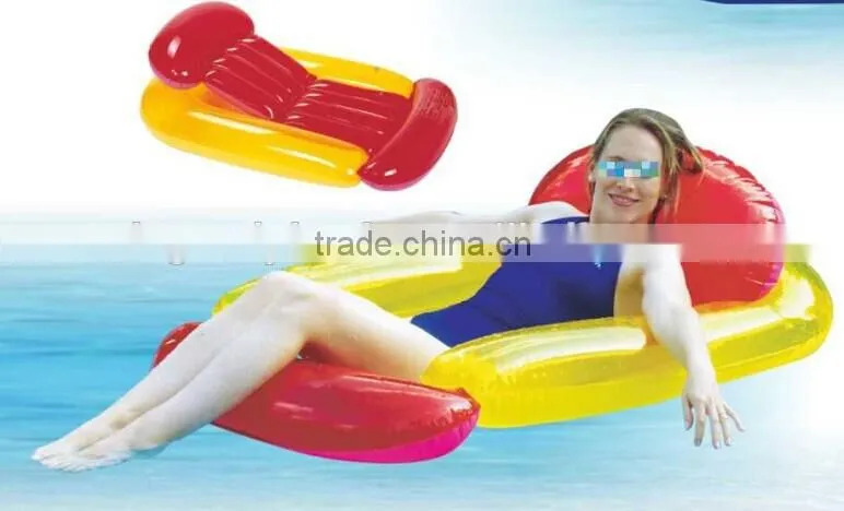 pvc inflatable beach lounge for adults, air mattress lounge bed float