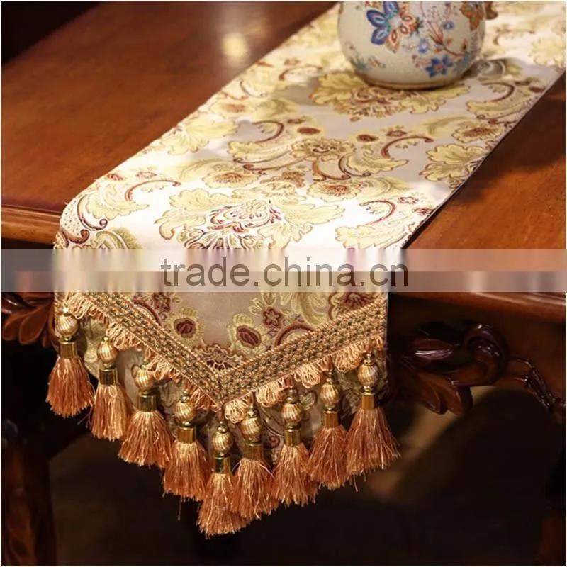 customized size european palace style elegant flower fabric table runners