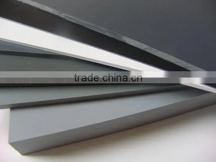 High Gloss Anti Static Dark Grey Plastic PVC Sheet Thickness for Walls