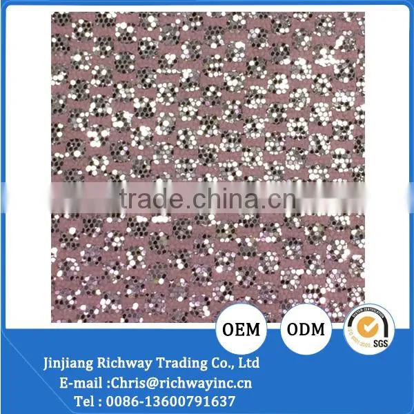 glitter shoe material fabric for lady shoe