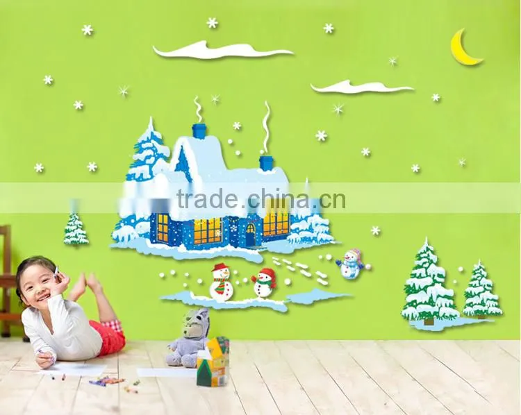 ALFOERVER pvc antelope and christmas tree window decal sticker
