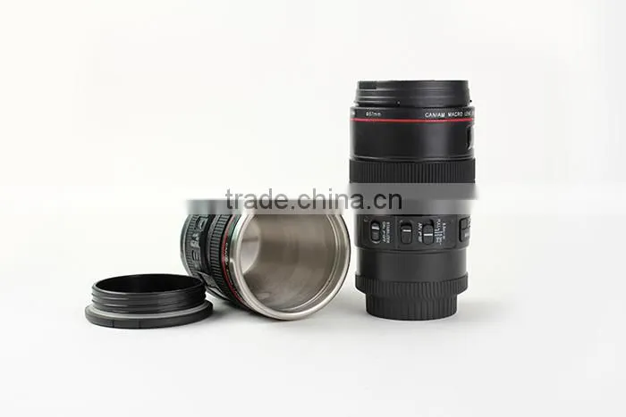 Black Micro Camera Stainless Steel Mug Lens Cup for Canon 10MM
