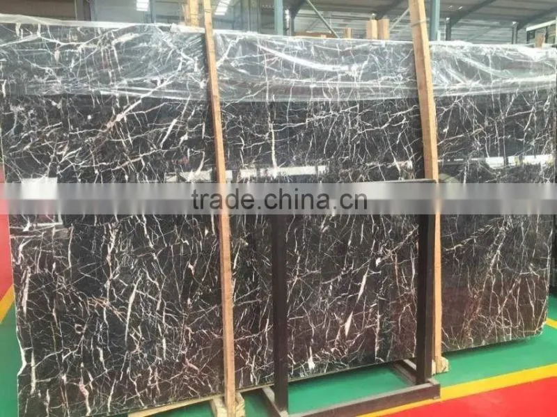 Cheap Chinese brown marble new Ouwang marble slab with white veins