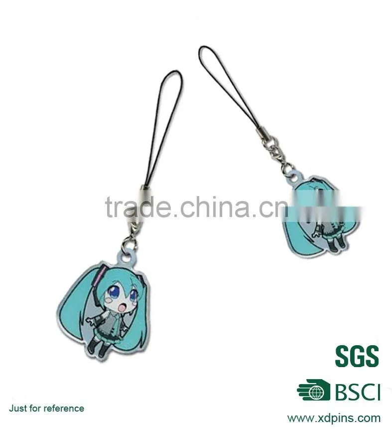 custom design metal phone strap for promotion