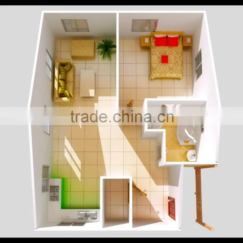 Recycled Expandable container house luxury wheels