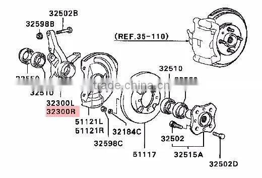 Auto Parts Knuckle ASSY For Mitsubishi Pajero Montero V63 V65 V67 V68 V73 V75 V77 V78 6G72 6G74 6G75 4M41 MR374501