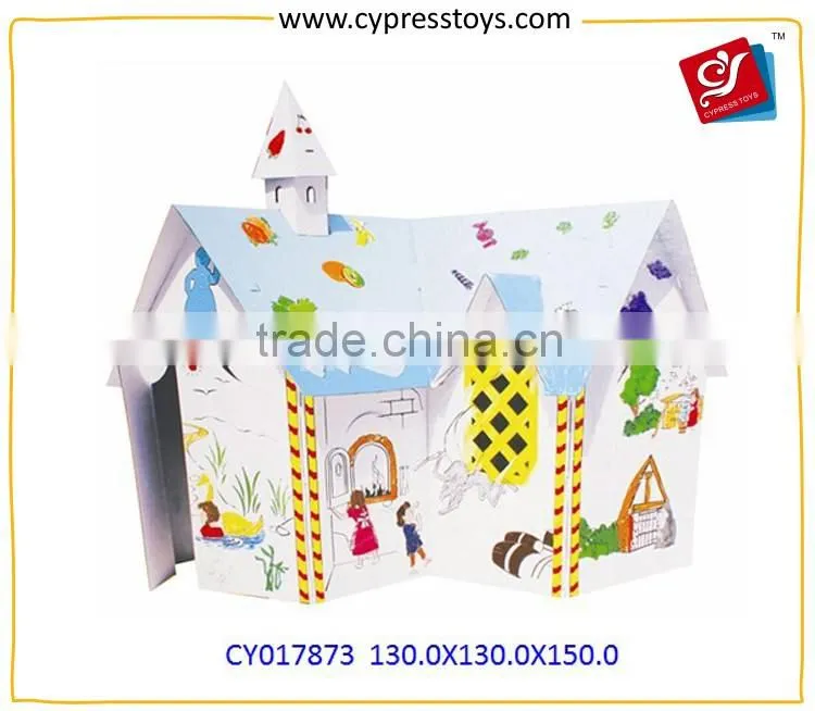 Educational Toy 2016 Drawing Toy Diy Kids Cardboard Toy House
