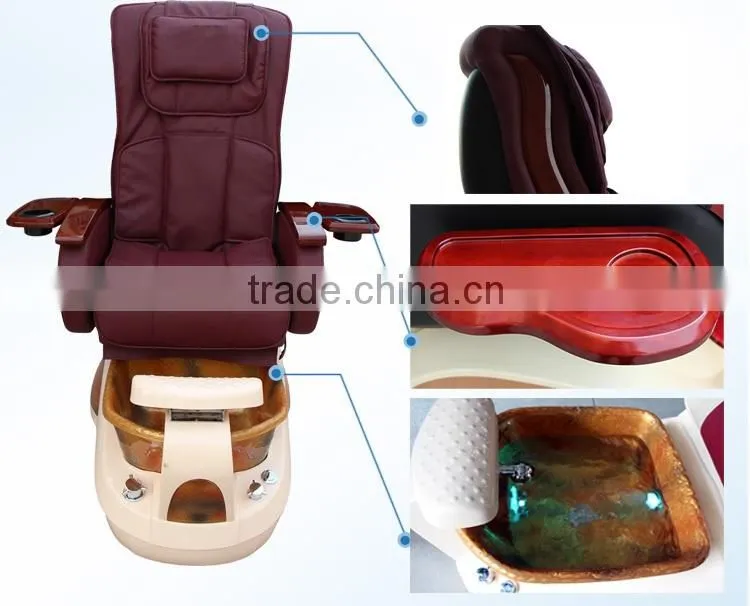 luxury glass bowl pedicure spa massage chair for nail salon