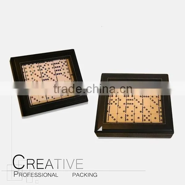 Acrylic PU leather display storage Domino box