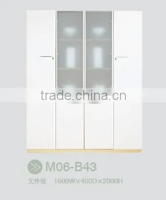 MDF modern style bookcase with glass doors model