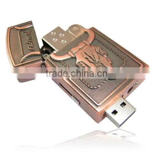 Metal case mini cigarette lighter usb flash drive custom