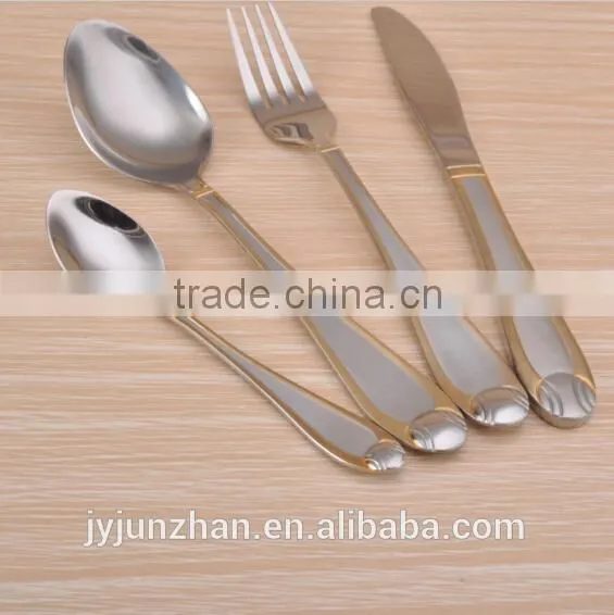 Cheap Stainless steel fork in Mirror , Sand or Gold Polish with Earth design handle