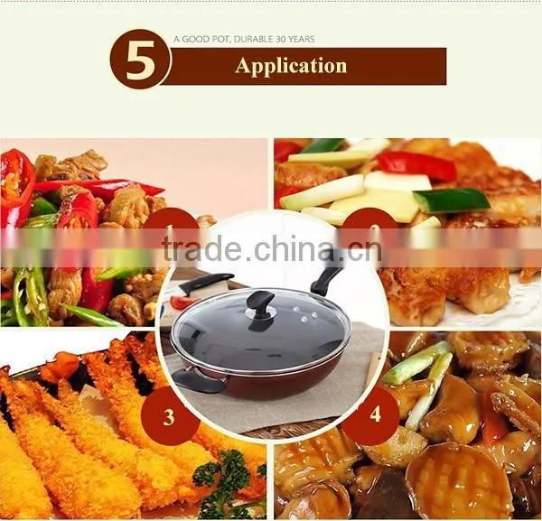 Energy saving aluminum non stick wok cookware as seen tv