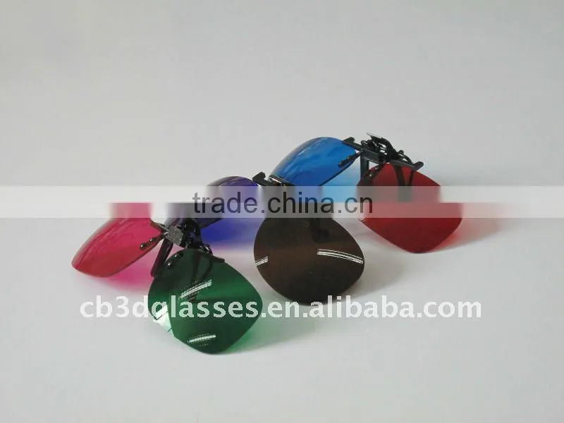 newest green-magenta 3d plastic glasses without frame
