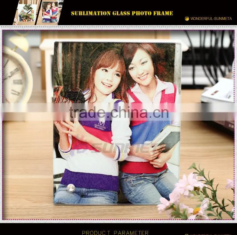 Sunmeta factory directly blank sublimation glass photo frame BL-16