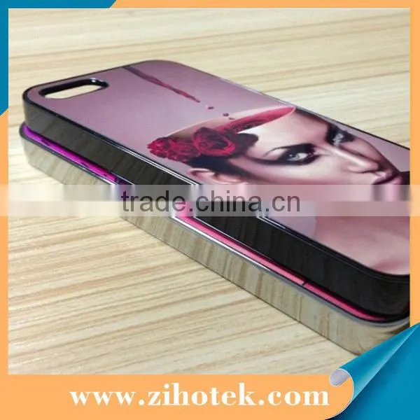 High quality 2D Electroplate sublimation case for iPhone 5/5s with metal insert