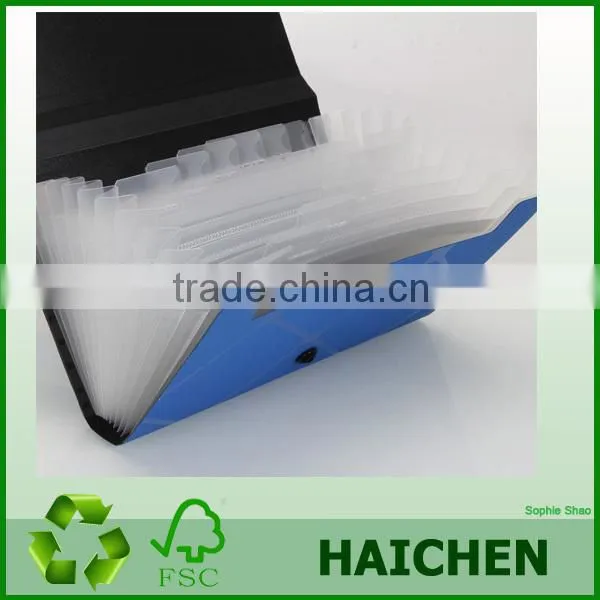 7.09" X 4.41" Haichen13 Pockets Plastic Expanding File Box Document Case Bag for Office (Blue)