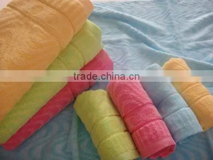 solid cotton bamboo blend jacquard bath towel set