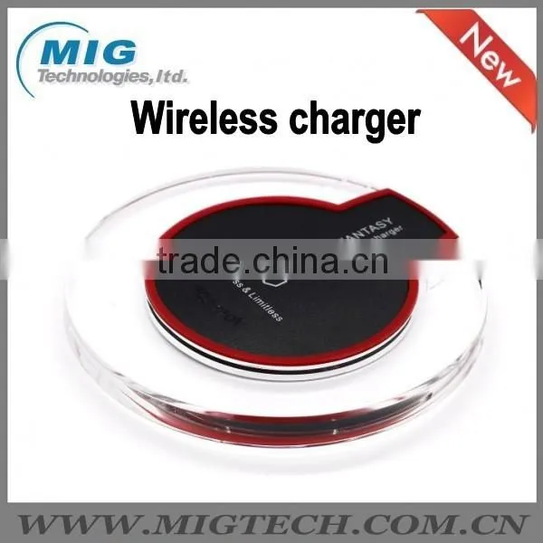Wireless phone charger for iphone for samsung galaxy S6 Fantasy Crystal UFO Shape Charging pad with LED lighting