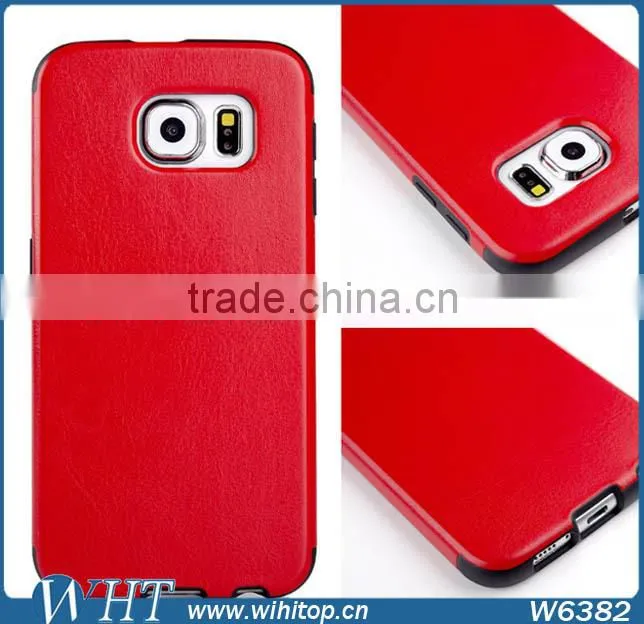 Mobile Accessory Ultra Thin Letaher Coated Soft TPU Case for Galaxy S6