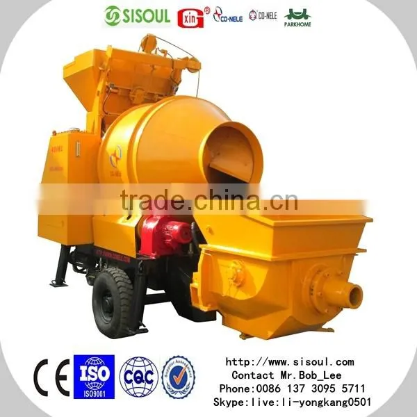 Mixing concrete pump