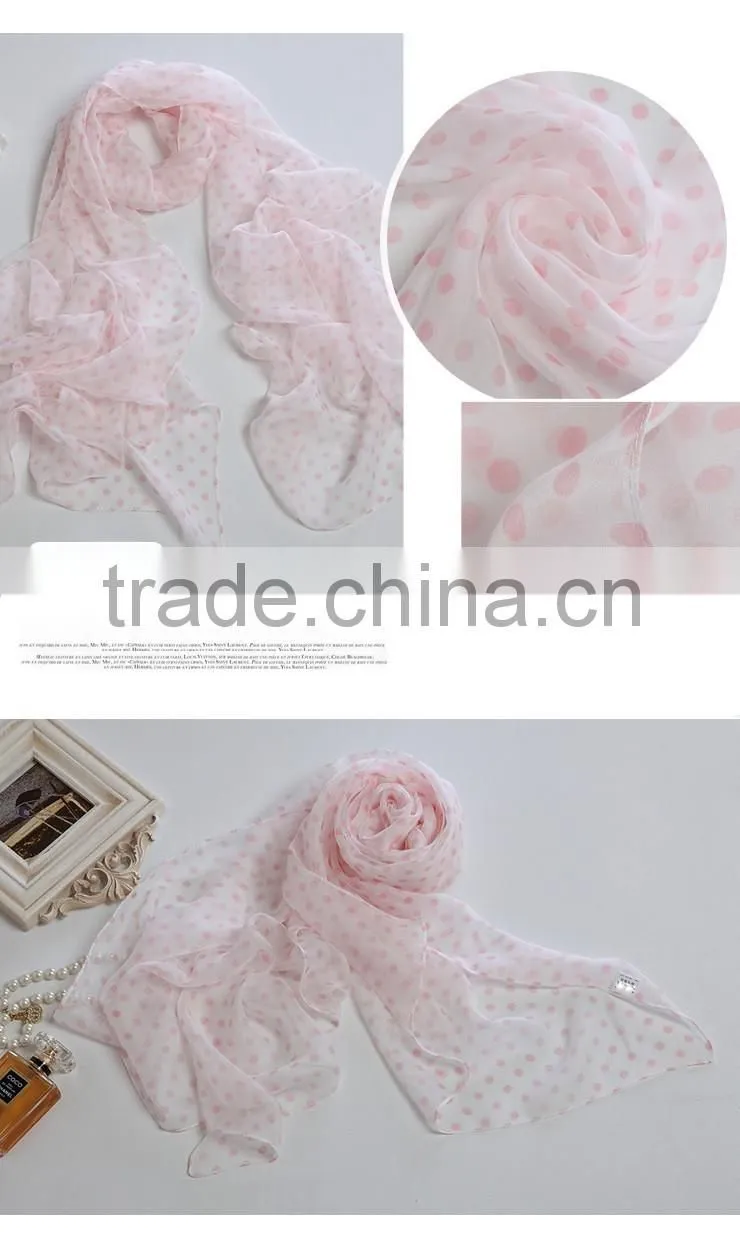 Lady's Customized Polyester Silk Like Soft Handfeel Chiffon Printed Long Scarf Shawl Wraps Sarong