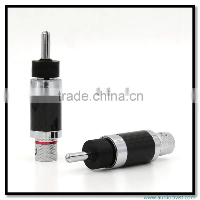OEM/ODM Rhodium Carbon Fiber Banana Plug Speaker Cable Copper Connector HiFi