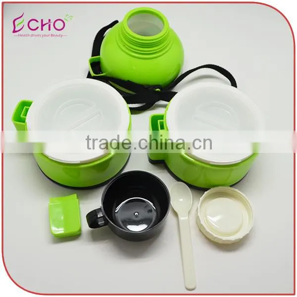 0.9L/31 OZ PP Thermos Bottle Shape Insulated Lunch Box Set