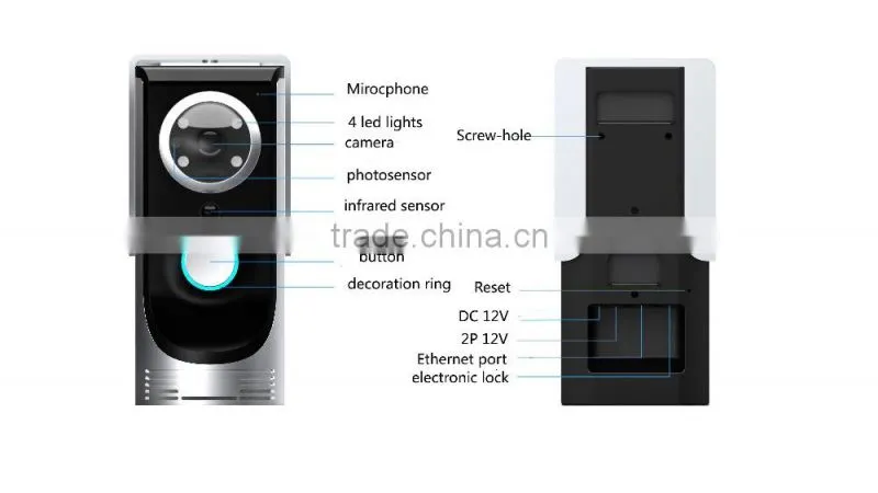 Best price smart home detection wifi doorbell camera with recorder/CJDB-1 wifi doorbell
