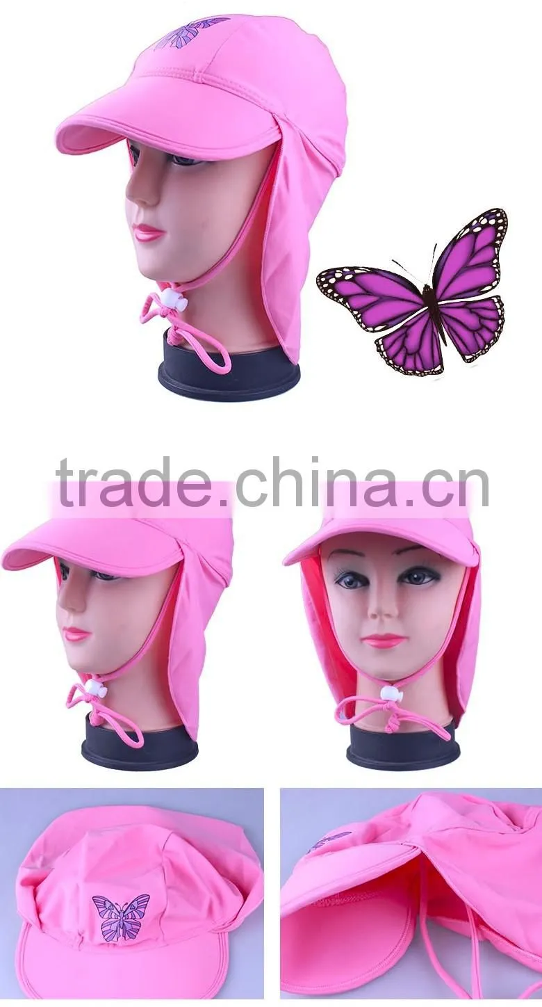 Kid's Sun protection UPF 50 Sun Hats, Ear Protection Swim Cap, Women's Sun Protective Beach Hats