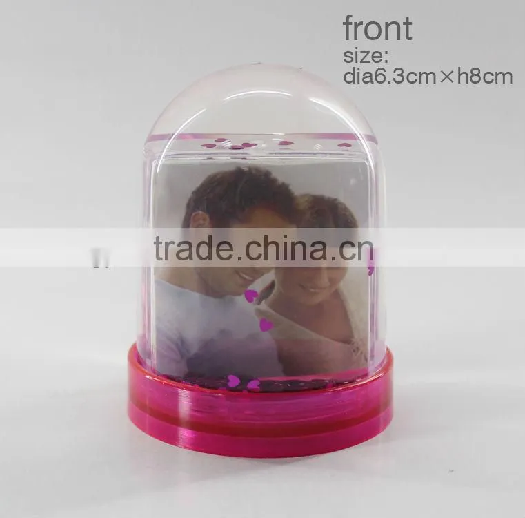 Valentine's day photo snowball keychain