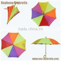 Red fold umbrella with white flower handle color match the fabric