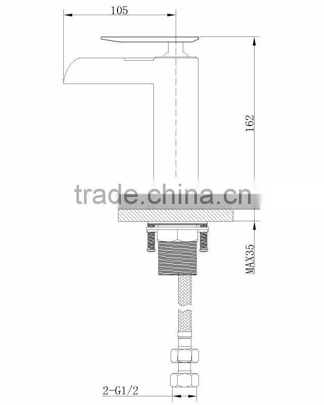 Bathroom Square Style Waterfall Brass Faucet 81 1101