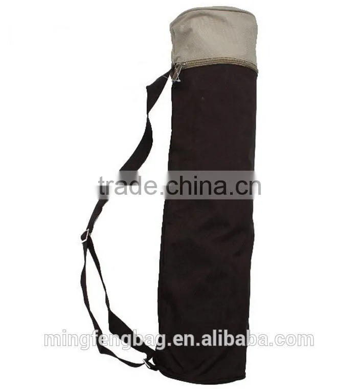 Custom High Quality Fasionable Tote and Shoulder Polyester Cylinder Mat Storage Bag Yoga Bag